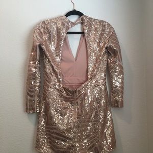 Rose gold sequin romper
